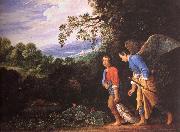 Adam Elsheimer Tobias and arkeangeln Rafael atervander with the fish oil on canvas